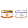 thumbnail image 1 of JINLUO 1-2-3-4Sets Braided Friendship Bracelets Adjustable Rope String Bohemian Handmade Stackable Multicolor Wrap Charm Bracelets for Women Girls Summer Beach Woven Boho Flowers Ankle Bracelets Sets, 1 of 9