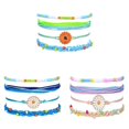 thumbnail image 1 of JINLUO 1-2-3-4Sets Braided Friendship Bracelets Adjustable Rope String Bohemian Handmade Stackable Multicolor Wrap Charm Bracelets for Women Girls Summer Beach Woven Boho Flowers Ankle Bracelets Sets, 1 of 10