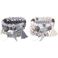 thumbnail image 1 of JINLUO 2Set Boho Bohemian Bracelets Multilayer Stackable Beaded Stretch for Women Wing Tassel Love Charm Crystal Dangle Natural Stone Engagement Holiday Beach Jewelry Gifts, 1 of 6