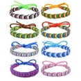 thumbnail image 1 of JINLUO 8Pcs Adjustable Woven Braided Wrap Bulk Friendship Bracelets, Boho Bohemian Multicolor Handmade Braided String Bracelets for Women Kids Cheer Stuff Beach Surfer Jewelry Birthday Gifts, 1 of 11