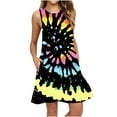 thumbnail image 1 of JINMGG 2023 Summer Clearance Dresses under $10.00 Women Fashion Summer Casual Sleeveless Round-Neck Printing Dress Loose Dress, 1 of 6