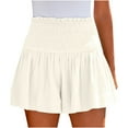 thumbnail image 1 of JINMGG 2023 Summer Plus Womens Shorts Clearance,Women's Solid Color Casual Summer High Waist Shorts Beige M, 1 of 8