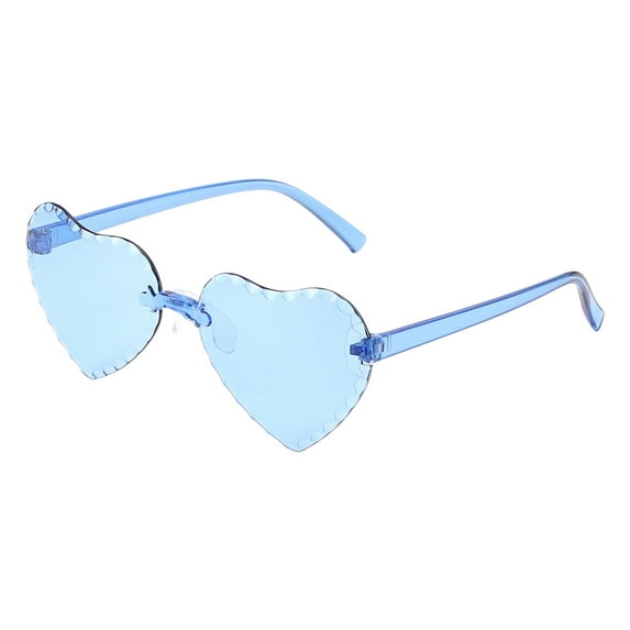 JINMGG 2023 Womens Plus Size Clearance $5 Candy Colored Heart Shaped Sunglasses Rimless Frame Party for Kids Children