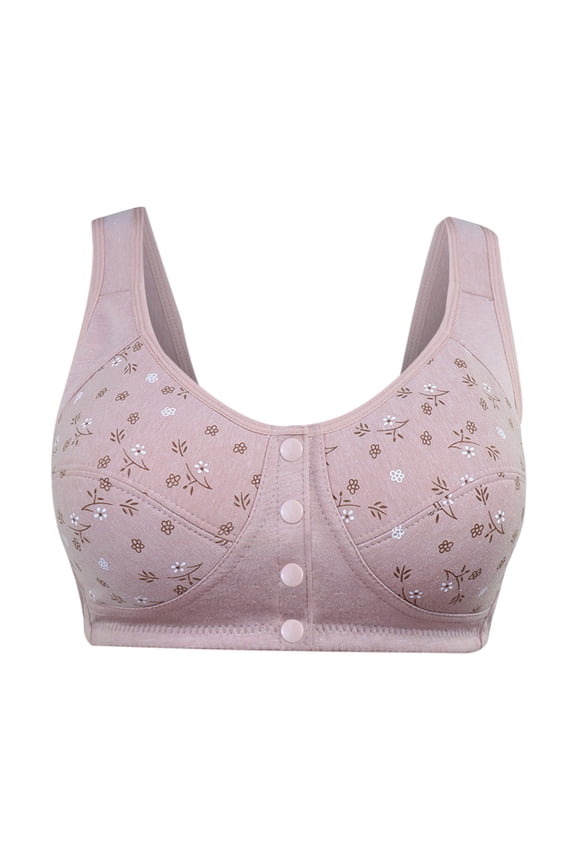 JINMGG 2024 Bras for Women Plus Size Women's Bra Wire Free Underwear OnePiece Bra Everyday Underwear Bras Pink 38