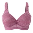thumbnail image 1 of JINMGG 2024 Bras for Women Plus Size Women's No Rims Comfortable Four Breasted Adjust Solid Color Bra Purple L, 1 of 6