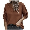 thumbnail image 1 of JINMGG 2024 Fall Winter Plus Size Sweaters for Women Clearance,Women's Fashion Long Sleeves V-Neck Loose Tops Blouse Solid Color Hooded Knitted Sweater, 1 of 5