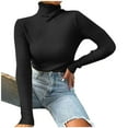 thumbnail image 1 of JINMGG 2024 Fall Winter Plus Size Sweaters for Women Clearance,Fashion Women Solid Long Sleeve Pullove Turtleneck-Neck Casual Sweater Tops, 1 of 8