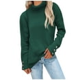 thumbnail image 1 of JINMGG 2024 Fall Winter Plus Size Sweaters for Women Clearance,Fashion Women Solid Long Sleeve Pullove Turtleneck-Neck Casual Sweater Tops, 1 of 6