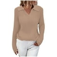 thumbnail image 1 of JINMGG 2024 Fall Winter Plus Size Sweaters for Women Clearance,Fashion Women Winter Solid Long Sleeve Pullove V-Neck Casual Sweater Tops, 1 of 8