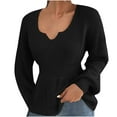 thumbnail image 1 of JINMGG 2024 Fall Winter Plus Size Sweaters for Women Clearance,Women Casual Fashion Soild Pullover Long Sleeve V-Neck Sweater, 1 of 9