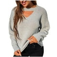 thumbnail image 1 of JINMGG 2024 Fall Winter Plus Size Sweaters for Women Clearance,Women Casual Soild Long Sleeve Knit Pullover Crewneck Sweater Coat, 1 of 6