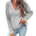 thumbnail image 1 of JINMGG 2024 Fall Winter Plus Size Sweaters for Women Clearance,Women Casual Soild Long Sleeve Knit Pullover V-neck Sweater Coat, 1 of 5