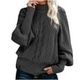 thumbnail image 1 of JINMGG 2024 Fall Winter Plus Size Sweaters for Women Clearance,Women Casual Solid Long Sleeve Thick Knit Pullover Crewneck Sweater Coat, 1 of 7