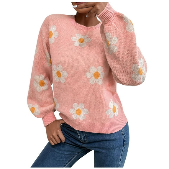JINMGG 2024 Fall Winter Plus Size Sweaters for Women Clearance,Women Fashion Casual Short Pullover Cross V-neck Long Sleeve Sweater Tops