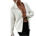 thumbnail image 1 of JINMGG 2024 Fall Winter Plus Size Sweaters for Women Clearance,Women Fashion Stand-up Collar Sleeve Zipper Solid Color Sweater Tee Tops, 1 of 5