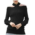 thumbnail image 1 of JINMGG 2026 Fall Winter Plus Size Sweaters for Women,Women Fashion Strapless Pullover Solid Color Long Sleeves Sweater Tops, 1 of 8
