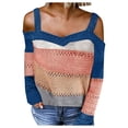 thumbnail image 1 of JINMGG 2024 Fall Winter Plus Size Sweaters for Women Clearance,Women Fashion V-neck Long Sleeve Cold Shoulder Knit Sweater Hoodies, 1 of 5