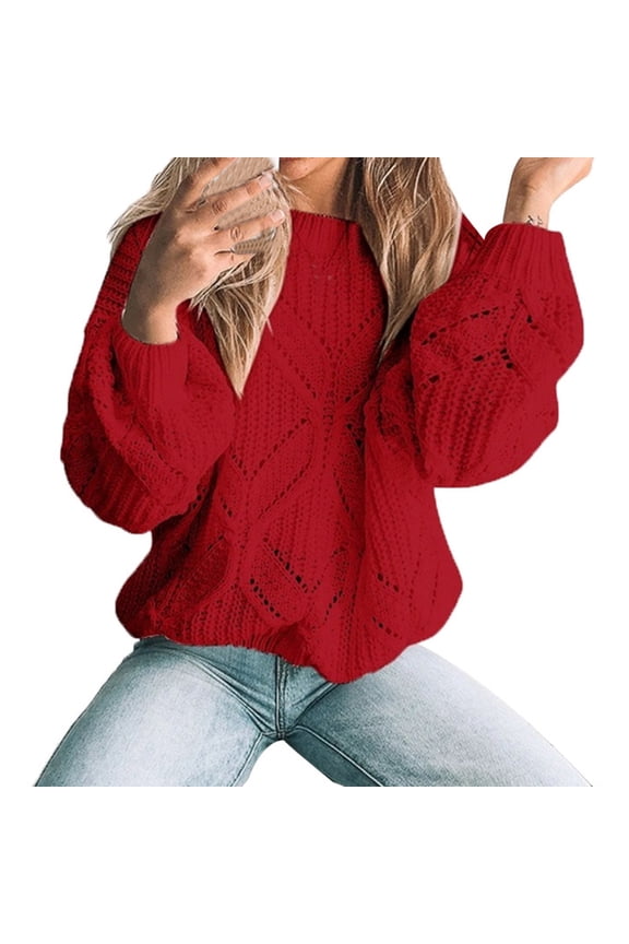 JINMGG 2026 Fall Winter Plus Size Sweaters for Women,Women Feather Hollow Out Sleeve Tops Fashion Blouse Sexy Sweater