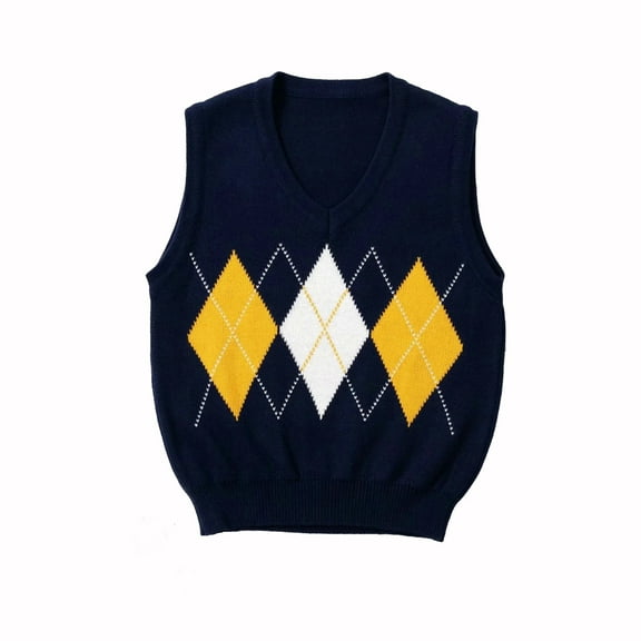 JINMGG 2024 Fall Winter Plus Size Sweaters for Women Clearance,Women's Sweater New Style College Style Sleeveless Sweater Vest