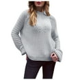 thumbnail image 1 of JINMGG 2024 Fall Winter Plus Size Sweaters for Women Clearance,Women's loose solid color round neck long sleeve sweater, 1 of 8