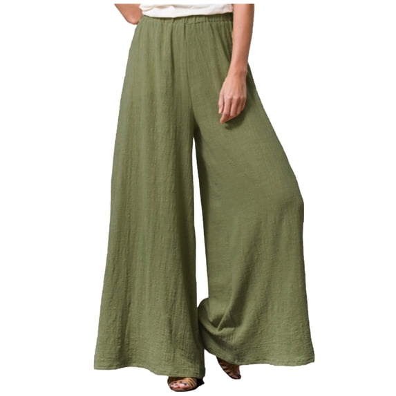 JINMGG 2024 Pants for Women Clearance,Women Fashion Casual Solid Color Pocket Fold Loose Full Length Pants