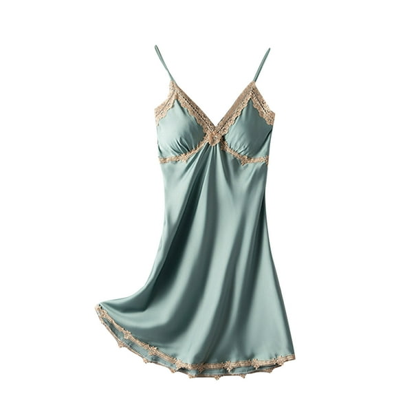 JINMGG 2024 Summer Clearance Dresses under $10.00 Women Satin Sling Skirt Dress Lingerie Home Wear Pajamas Nightdress