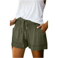 thumbnail image 1 of JINMGG 2024 Summer Plus Womens Shorts Clearance,Womens Plus Size Comfy Drawstring Casual Elastic Waist Pocket Loose Shorts Pants Army Green S, 1 of 4