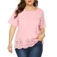 thumbnail image 1 of JINMGG 2026 Summer Womens Tops Womens Plus Size $5 Women Casual Summer Plus Size Short Sleeve T Shirt Top Blouse, 1 of 1