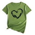 thumbnail image 1 of JINMGG 2026 Womens Tops under $5 Tops for Women Casual Spring Summer Womens Casual Love Printing Pullover Round Neck Short Sleeve T-Shirt Tops, 1 of 3