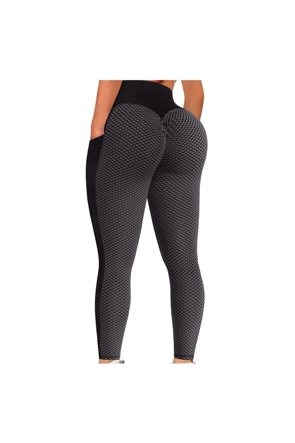 JINMGG 2025 Womens Plus Size Clearance $5 Womens High Waist Yoga Pants Tummy Control Slimming Booty Leggings Workout Running Butt Lift Tights with Pockets