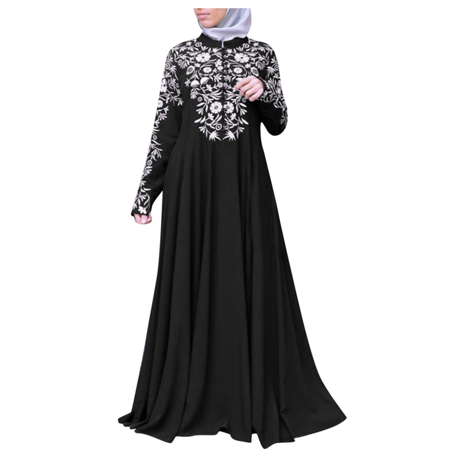 under $5 JINMGG Dresses under $10.00 Women Muslim Dress Kaftan Arab Jilbab  Abaya Islamic Lace Stitching Maxi Dress Blue XXXXL - Walmart.com