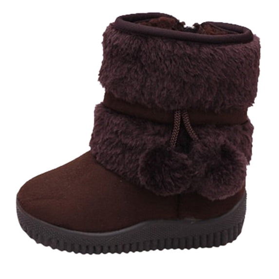 JINMGG Clearance Items Toddler Snow Boots for Boys Girls Kids Outdoor Shoes Non Slip Booties with Side Zipper
