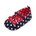 thumbnail image 1 of JINMGG Clearance Newborn Baby Girls Dot Bowknot Anti-Slip First Walkers Soft Sole Shoes, 1 of 1