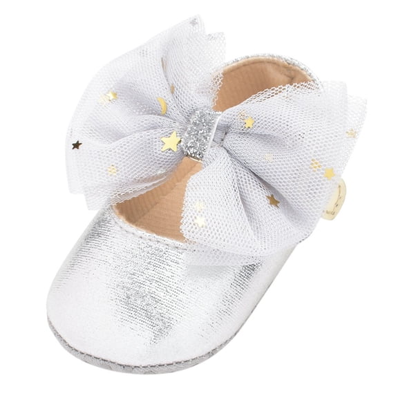 JINMGG Clearance Toddler Kids Baby Girls Boys Sequin Cute Bow FirstWalk Hook&Loop Casual Shoes