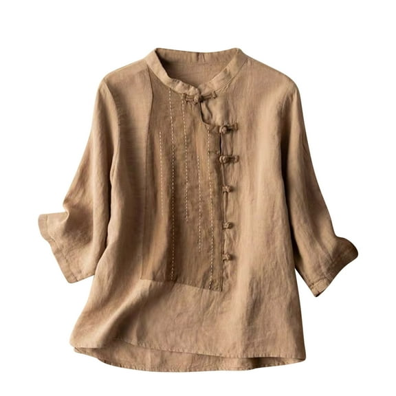 JINMGG Fall Long Sleeve Shirts for Women, Womens Summer Fall Tops 2024 Ladies Literary Vintage Style Embroidery V-Neck Shirt Everything Match Floral Top