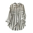 thumbnail image 1 of JINMGG Fall Long Sleeve Shirts for Women, Womens Summer Fall Tops 2024 Women's Summer Casual Mid-length Vertical Striped Multi-colored Shirt, 1 of 1