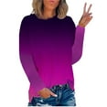 thumbnail image 1 of JINMGG Fall Tops for Women Fashion Women's Summer Round-Neck Long Sleeve Print Casual Outing Blouses Tops Black M, 1 of 3