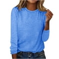 thumbnail image 1 of JINMGG Fall Winter Long Tops for Women, Womens Plus Size Fashion Women Casual Long Sleeve Round Neck Loose T-Shirt Blouse Tops, 1 of 4