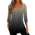 thumbnail image 1 of JINMGG Fall Winter Long Tops for Women, Womens Plus Size Fashion Women T-Shirt Mid-length 3/4 Sleeves Blouse Round Neck Casual Tops, 1 of 2