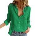 thumbnail image 1 of JINMGG Fall Winter Long Tops for Women, Womens Plus Size Clearance Womens Color Button Shirts V Neck Loose Blouse Longt Sleeve Casual Work Tunic Tops, 1 of 7