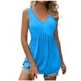 thumbnail image 1 of JINMGG Fashion Women's Summer V-Neck Sleeveless Solid Casual Tank Top Blouse Sky Blue M, 1 of 9