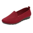 thumbnail image 1 of JINMGG Flat Shoes for Women Plus Clearance Women Casual Mesh Slip-On Wedges Round Toe Breathable Single Shoes Peas Shoes Red 40, 1 of 1