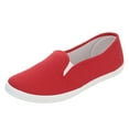 thumbnail image 1 of JINMGG Flat Shoes for Women Plus Clearance Women's Ladies Fashion Casual Versatile Comfortable Canvas Flat Casual Shoes Red 37, 1 of 9