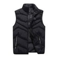 thumbnail image 1 of JINMGG Mens Shirts Clearance,Men Autumn Winter Fashion Stand Collar Pure Color Waistcoat Vest Jacket Top Coat, 1 of 8