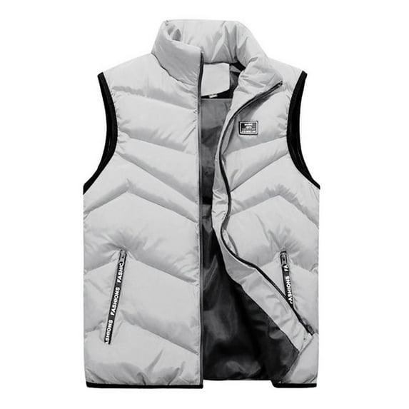 JINMGG Mens Shirts Clearance,Men Autumn Winter Fashion Stand Collar Pure Color Waistcoat Vest Jacket Top Coat