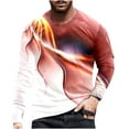 thumbnail image 1 of JINMGG Mens Shirts ,Men Long Sleeve Printing Round Neck Pullover T Shirt Blouse, 1 of 3