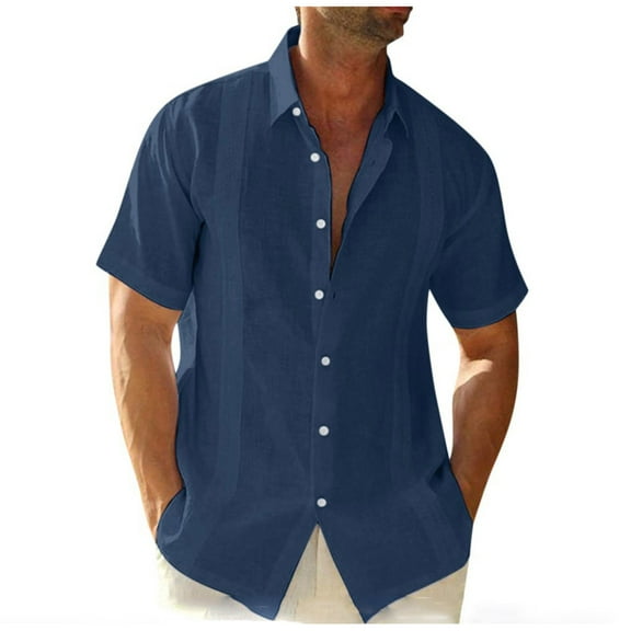 JINMGG Mens Shirts Plus Size Blouses Classic Slim Short Sleeve T-Shirt for Men Fashion Casual Double Pocket Sports Solid Color T-Shirts Top Tees