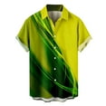 thumbnail image 1 of JINMGG Mens Tops under $5,Men Fashion Casual Buttons Printing Turndown Short Sleeve Shirt Blouse Green L, 1 of 6
