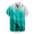 thumbnail image 1 of JINMGG Mens Tops under $5,Men Fashion Casual Buttons Printing Turndown Short Sleeve Shirt Blouse Green XXXL, 1 of 6