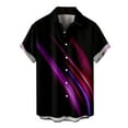 thumbnail image 1 of JINMGG Mens Tops under $5,Men Fashion Casual Buttons Printing Turndown Short Sleeve Shirt Blouse Purple L, 1 of 6